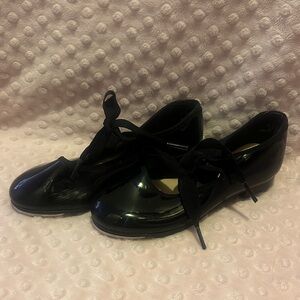 Black Patent Leather girls tap dance shoes size 13m